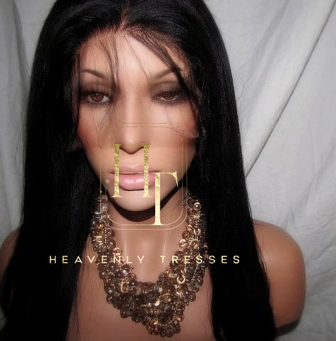 100 Percent Raw Virgin Natural Straight Human Hair Lace Front Wig - Giovanni