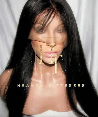 100% Unprocessed Virgin Silky Straight Human Hair Lace Front Wig - Kim