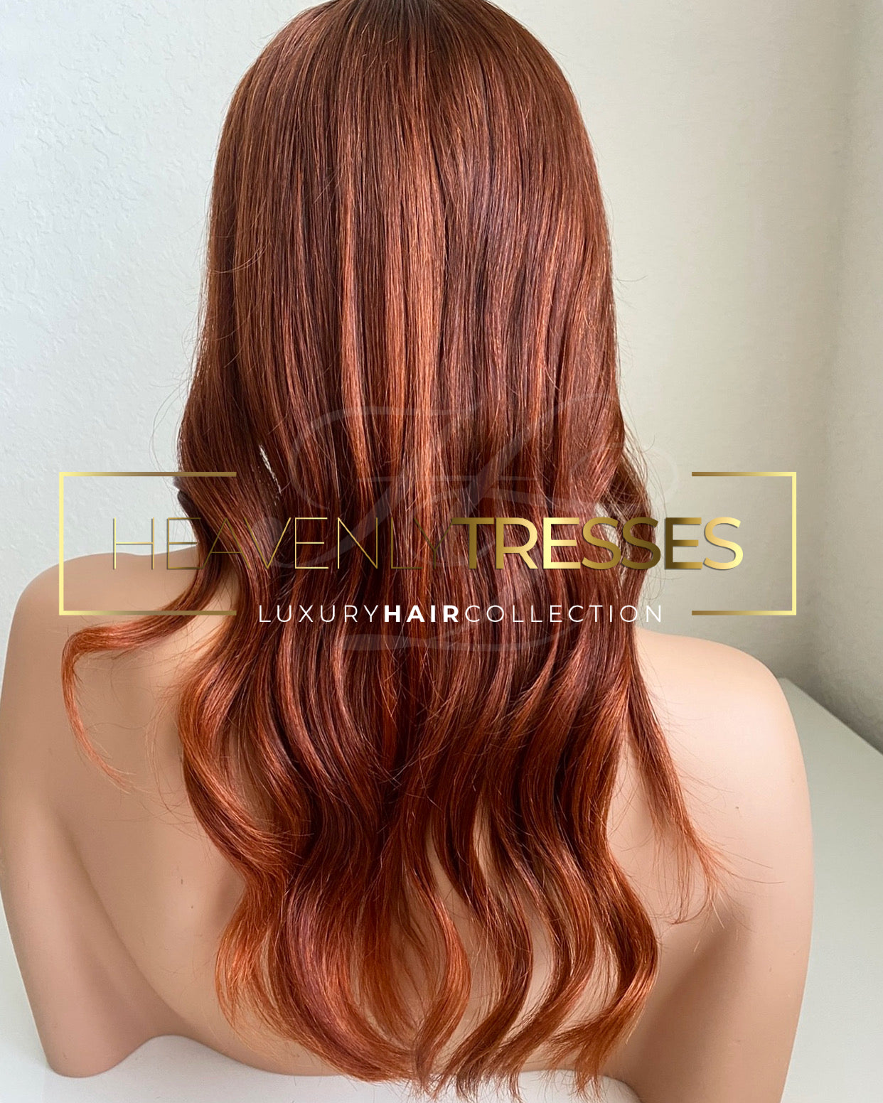 Custom Lace Wig: Loose Wave Dark Auburn/ Light Copper Blend - "Halle"