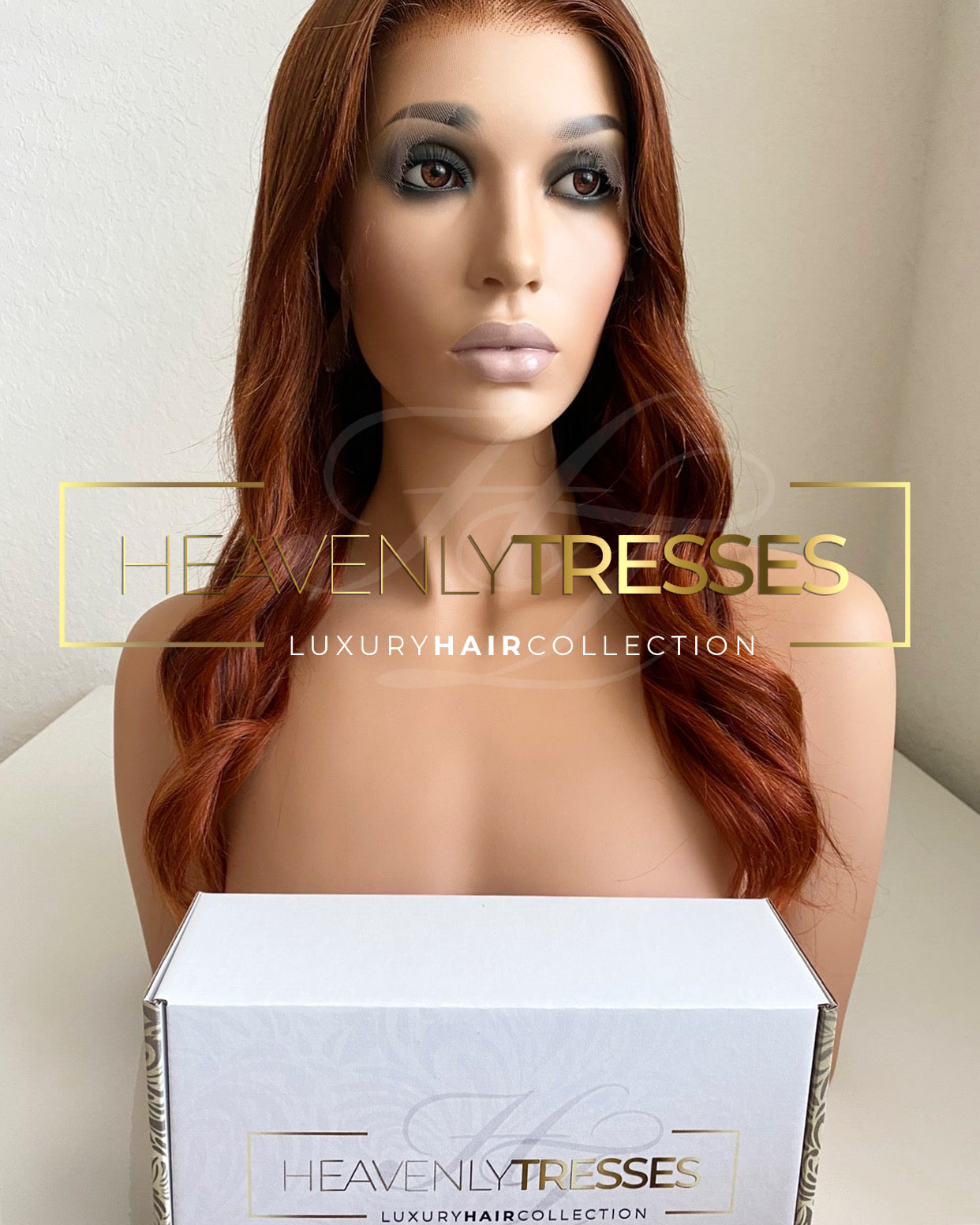 Custom Lace Wig: Loose Wave Dark Auburn/ Light Copper Blend - "Halle"