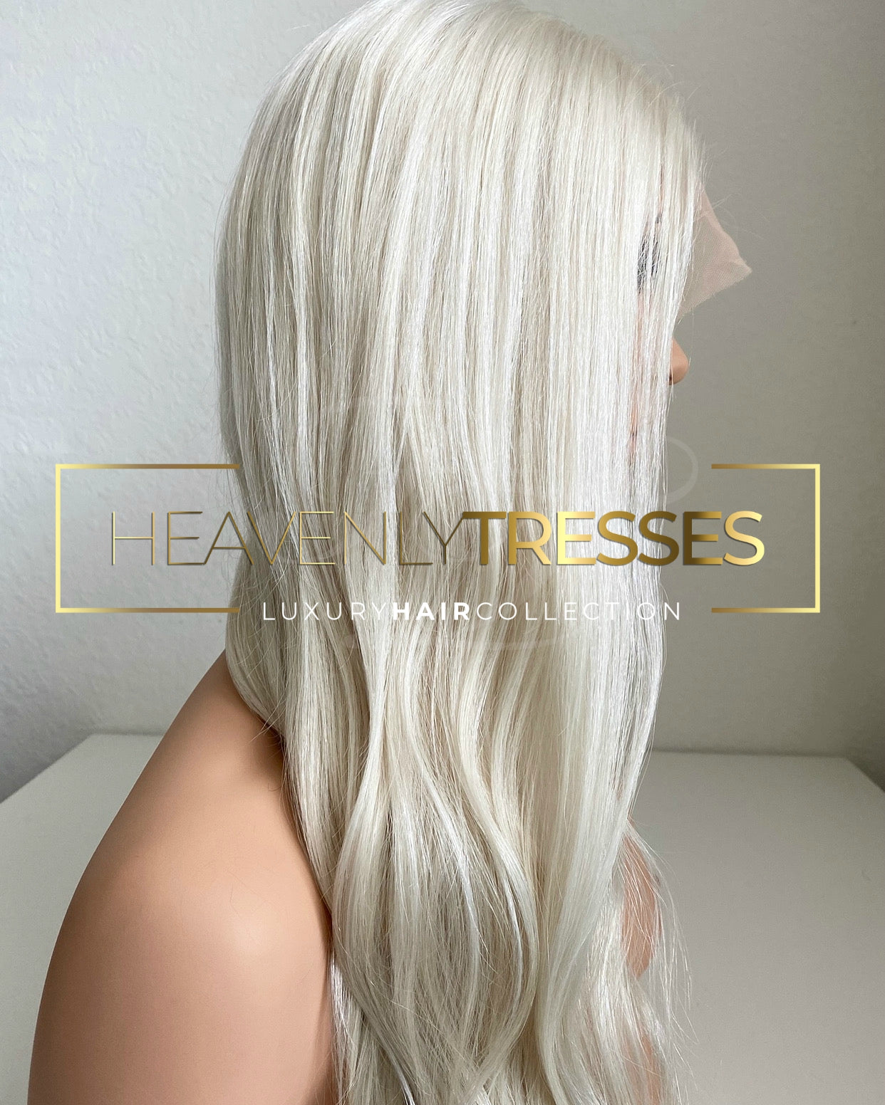 European Wig: Ice White Platinum Blonde Natural Straight - "Ava"