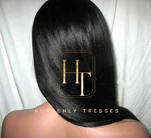 100 Percent Virgin Coarse Yaki Straight African American Human Hair Lace Front Wig for Black Women - Jay