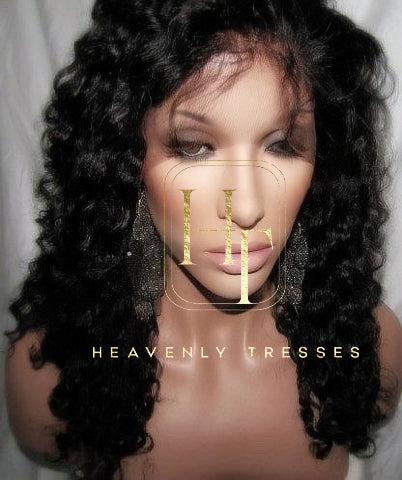 100% Virgin Kinky Curly Human Hair Lace Front Wig Mya