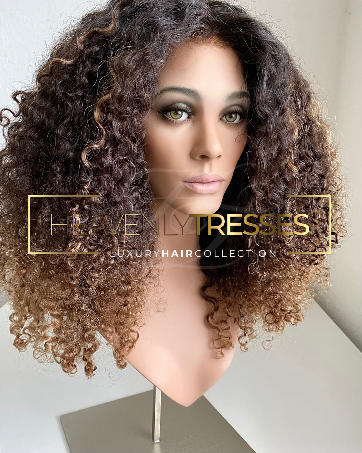 African American Ombre' Deep Curly Wig for Black Women