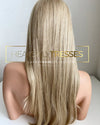 European Wig: Natural Blonde and Platinum Blonde Balayage with layers and Face-framing Money Piece - &quot;Chanel&quot; [Made-to-Order]