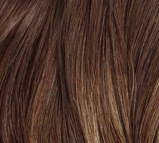 Close-up of brown balayage hair strands