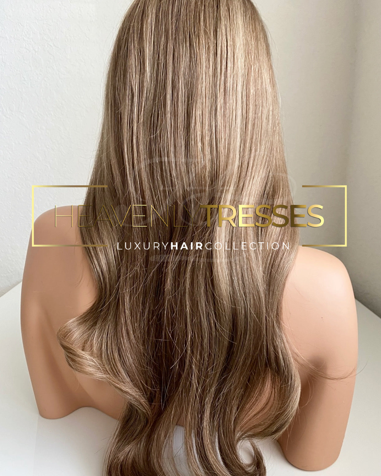 European Wig: Natural Blonde & Ash Brown 50/50 Highlight Blend - "Angelina"