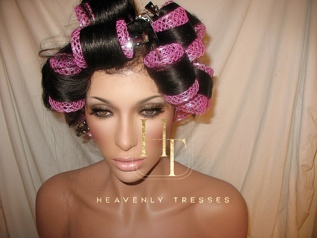 Most Natural Virgin Kinky Straight Wig With Roller Set