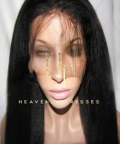 Virgin Kinky Straight Human Hair Lace Front Wig For Online For Black Women - Toni