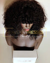 Afro Deep Curly African American Lace Wig with front bangs