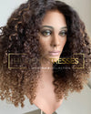 Custom Lace Wig: Deep Curl with Copper Brown and Bronde Ombre&#39; - &quot;Trudy&quot;