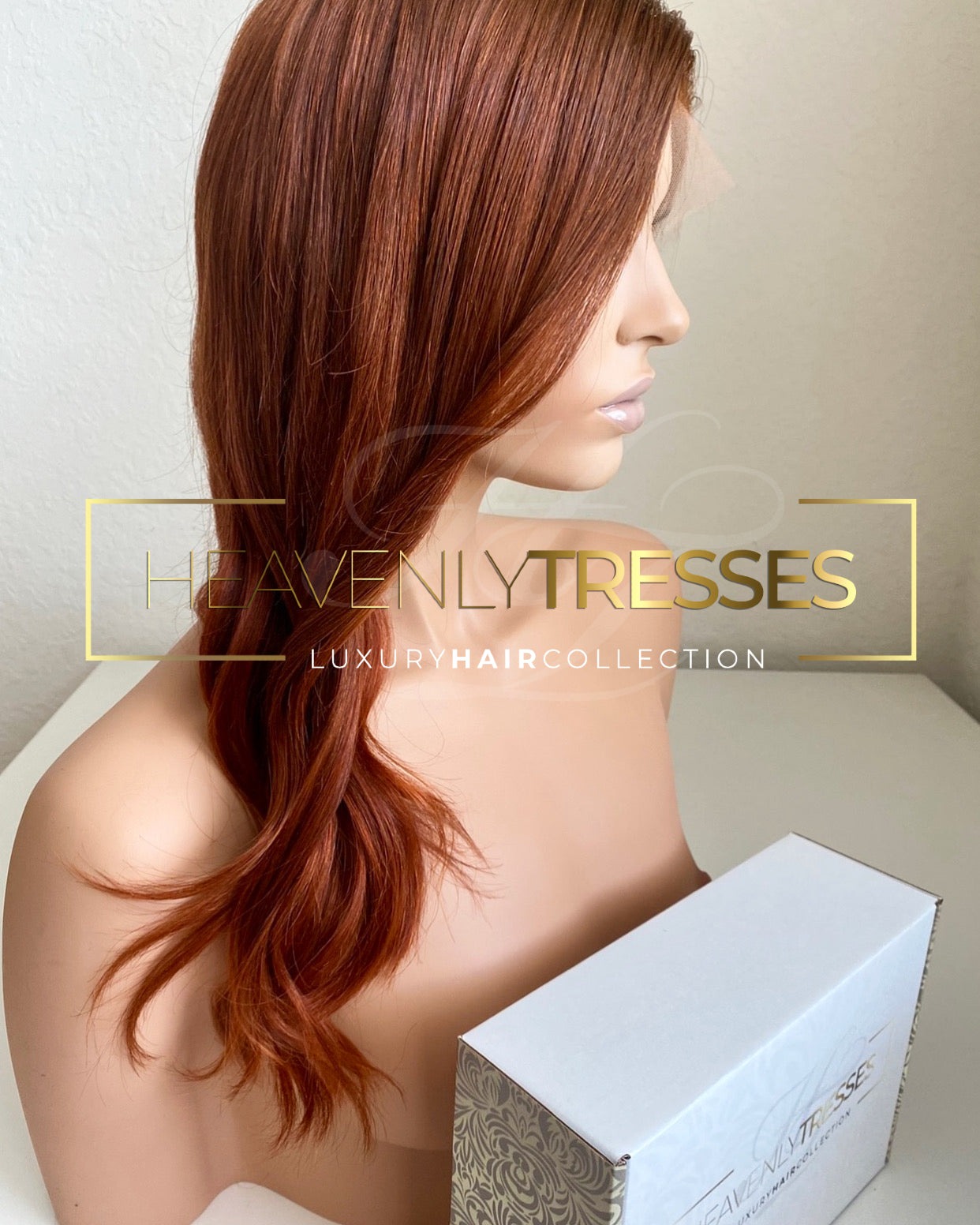 Custom Lace Wig: Loose Wave Dark Auburn/ Light Copper Blend - "Halle"