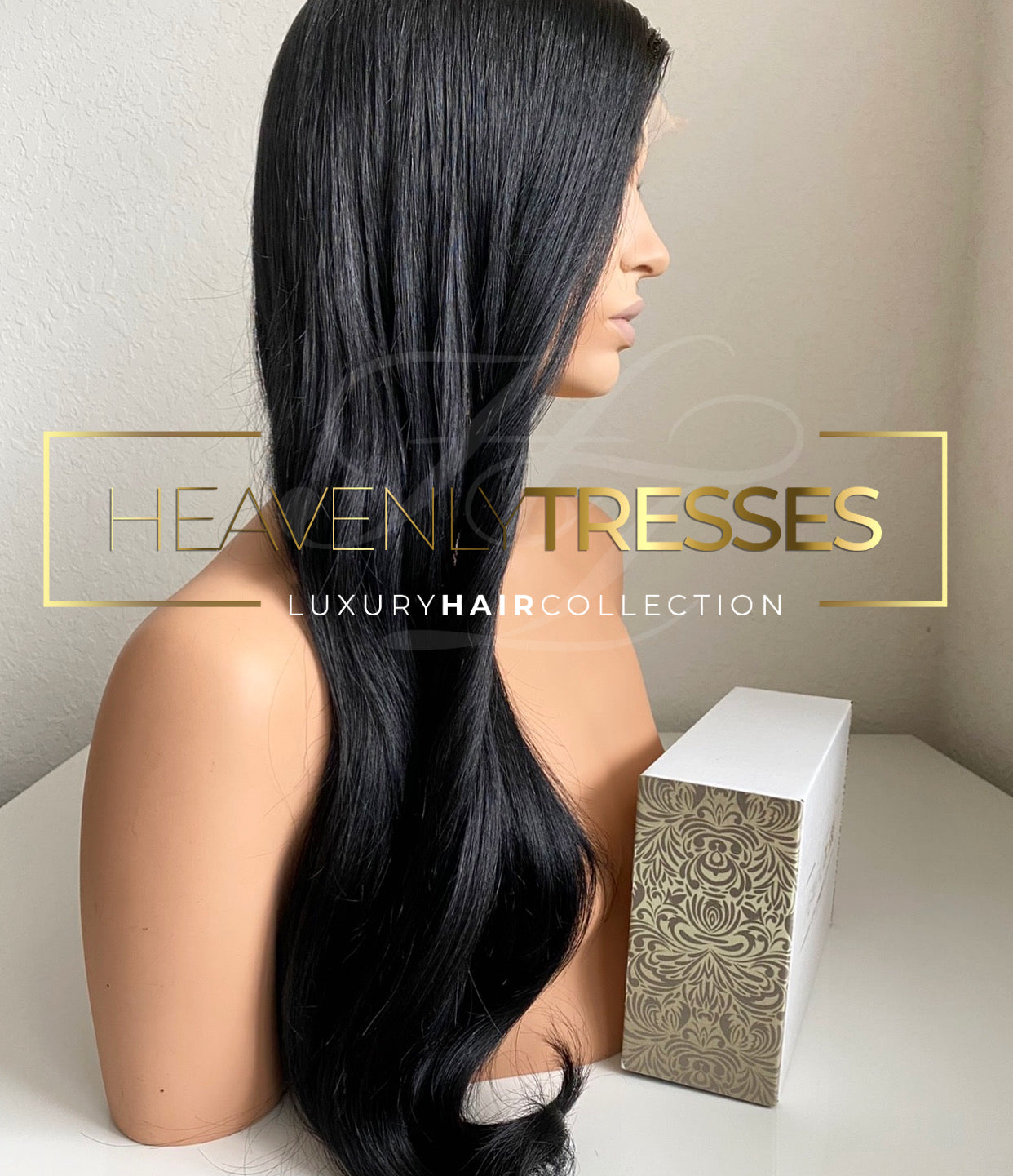 Custom Lace Wig: Natural Straight Jet Black - "Nia" [Made-to-Order]