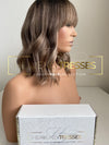 European Wig: Smoky Ash Brown Roots with Ash Brown &amp; Blonde Balayage with Front Bangs  - &quot;Desiree&quot; [Made-to-Order]