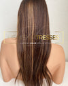 European Wig: Mocha Brown Rooting w/ Copper Brown and Bronde Balayage  - &quot;Sofia&quot; [Made-to-Order]