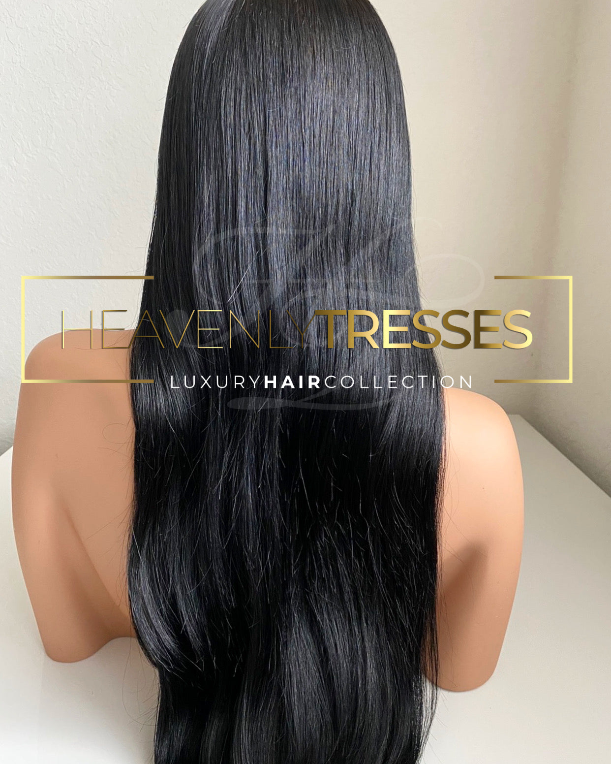 Custom Lace Wig: Natural Straight Jet Black - "Nia" [Made-to-Order]